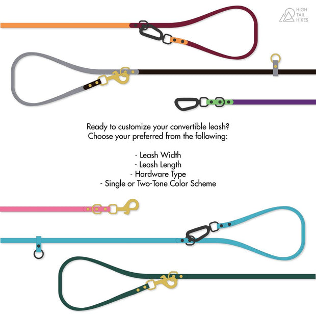 CONVERTIBLE  BRASS LEASH - 2 COLORS